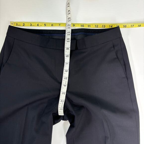 Theory Ibbey 2 Black Wool Blend Mid Rise Straight Leg Dress Pants 6 - Picture 8 of 11